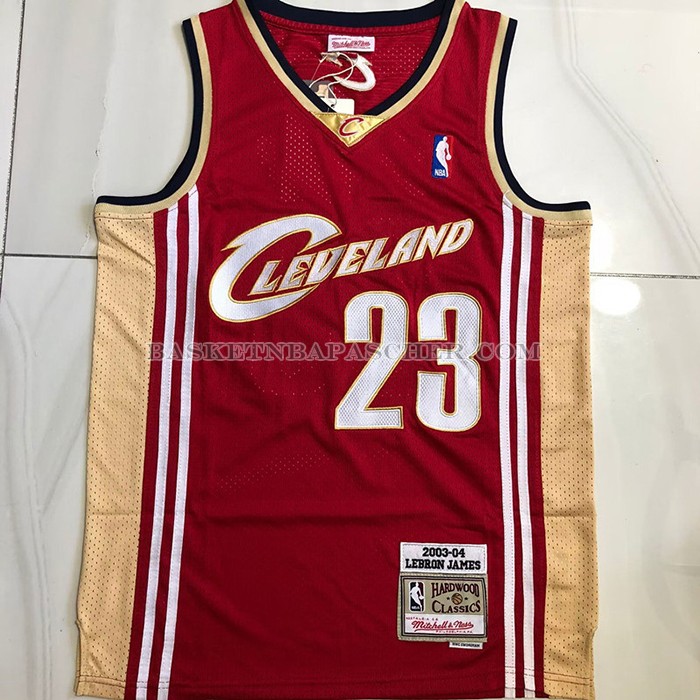 Maillot Cleveland Cavaliers LeBron James NO 23 Mitchell & Ness 2003-04 Rouge